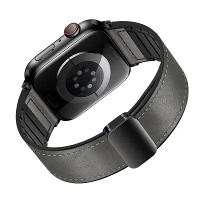 Usnjen pašček za uro Apple Watch v starinskem videzu Grey S