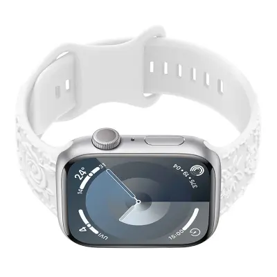 Silikonski pašček z 3D vrtnico za Apple Watch White 22 mm