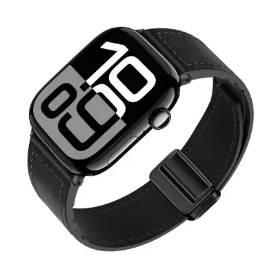 Usnjen pašček za uro Apple Watch Black S