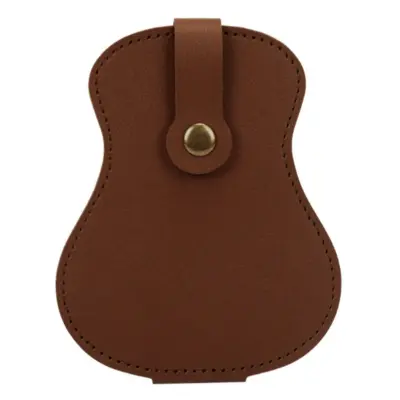 Torbica za trzalice za kitaro - etui za trzalice iz PU usnja z veliko prostornino Brown