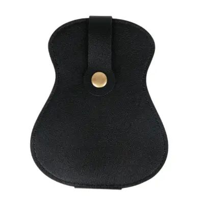 Torbica za trzalice za kitaro - etui za trzalice iz PU usnja z veliko prostornino Black