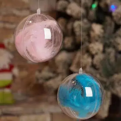 5 kosov prozornih plastičnih kroglic za polnjenje 4,3" x 2,1" prozornih kroglic za božično drevo za DIY obrt