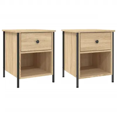 Dvo delni komplet Nočne omarice - Nočne mize sonoma hrast 40x42x50 cm inženirski les