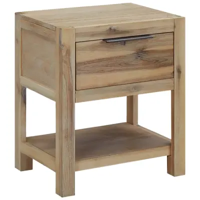 Dvo delni komplet Nočne omarice - Nočne mize s predali 40x30x48 cm trdna akacija