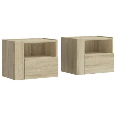 Stenski Dvo delni komplet Nočne omarice - Nočne mize sonoma hrast 45x30x35 cm