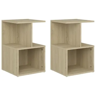 Dvo delni komplet Nočne omarice - Nočne mize sonoma hrast 35x35x55 cm inženirski les