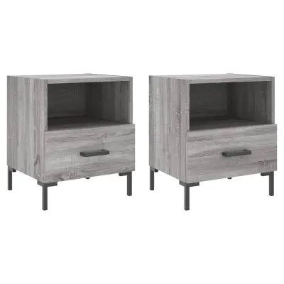 Dvo delni komplet Nočne omarice - Nočne mize siva sonoma 40x35x47,5 cm inženirski les