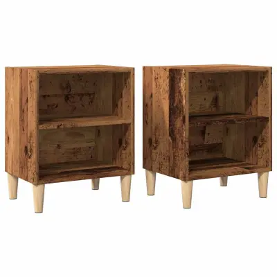 Dvo delni komplet Nočne omarice - Nočne mize starinski les 40x30x50 cm inženirski les