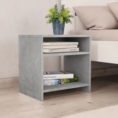 Dvo delni komplet Nočne omarice - Nočne mize betonsko sive 40x30x40 cm iverna plošča