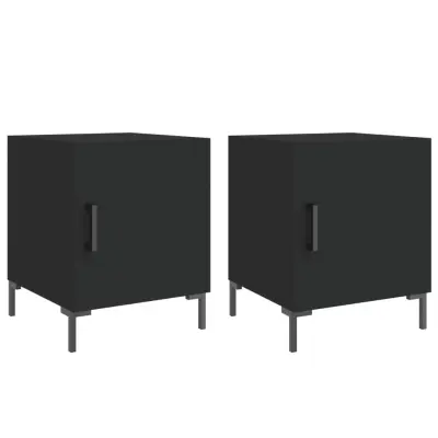 Dvo delni komplet Nočne omarice - Nočne mize črna 40x40x50 cm inženirski les