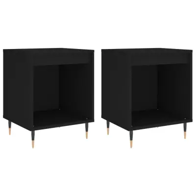 Dvo delni komplet Nočne omarice - Nočne mize črna 40x35x50 cm inženirski les