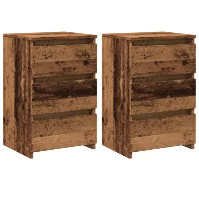 Dvo delni komplet Nočne omarice - Nočne mize starinski les 40x35x62,5 cm inženirski les