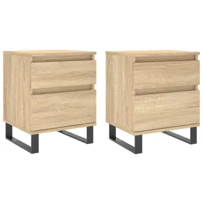 Dvo delni komplet Nočne omarice - Nočne mize sonoma hrast 40x35x50 cm inženirski les
