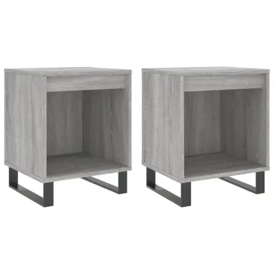 Dvo delni komplet Nočne omarice - Nočne mize siva sonoma 40x35x50 cm inženirski les