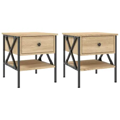 Dvo delni komplet Nočne omarice - Nočne mize sonoma hrast 40x42x45 cm inženirski les