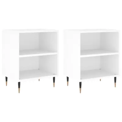 Dvo delni komplet Nočne omarice - Nočne mize bela 40x30x50 cm inženirski les