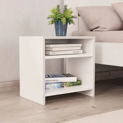 Dvo delni komplet Nočne omarice - Nočne mize bele 40x30x40 cm iverna plošča
