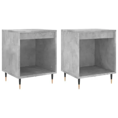 Dvo delni komplet Nočne omarice - Nočne mize betonsko siva 40x35x50 cm inženirski les