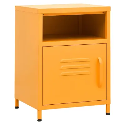 Dvo delni komplet Nočne omarice - Nočne mize gorčično rumene 35x35x51 cm jeklo