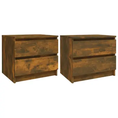 Dvo delni komplet Nočne omarice - Nočne mize dimljeni hrast 50x39x43,5 cm konstr. les