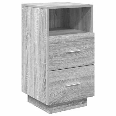 Nočna omarica - Nočna miza z 2 predaloma siva sonoma 36x36x68 cm