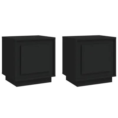 Dvo delni komplet Nočne omarice - Nočne mize črna 44x35x45 cm inženirski les