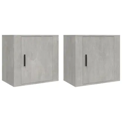 Stenski Dvo delni komplet Nočne omarice - Nočne mize betonsko siva 50x30x47 cm