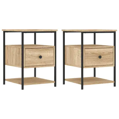 Dvo delni komplet Nočne omarice - Nočne mize sonoma hrast 40x42x56 cm inženirski les