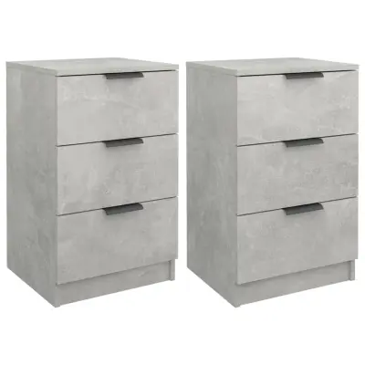 Dvo delni komplet Nočne omarice - Nočne mize betonsko siva 40x36x65 cm
