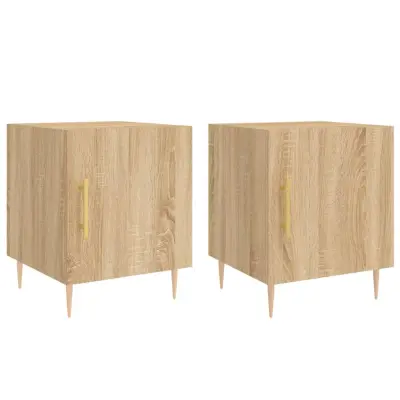 Dvo delni komplet Nočne omarice - Nočne mize sonoma hrast 40x40x50 cm inženirski les