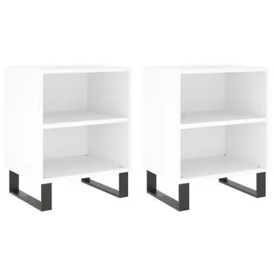 Dvo delni komplet Nočne omarice - Nočne mize bela 40x30x50 cm inženirski les