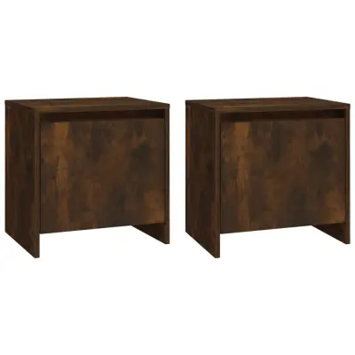 Dvo delni komplet Nočne omarice - Nočne mize dimljeni hrast 45x34x44,5 cm iverna plošča