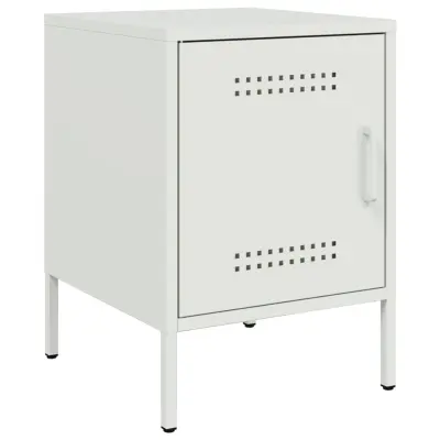 Nočna omarica - Nočna miza bela 36x39x50,5 cm jeklo