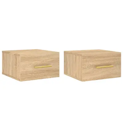 Stenski Dvo delni komplet Nočne omarice - Nočne mize sonoma hrast 35x35x20 cm