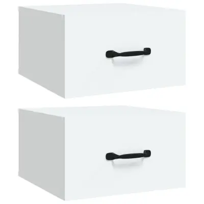Stenski Dvo delni komplet Nočne omarice - Nočne mize bela 35x35x20 cm