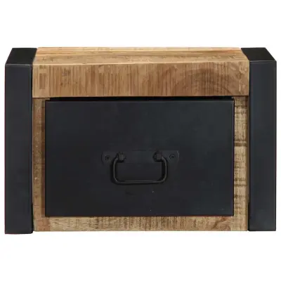 Nočna omarica - Nočna miza 40x35x25 cm Masivni neobdelan les Mango