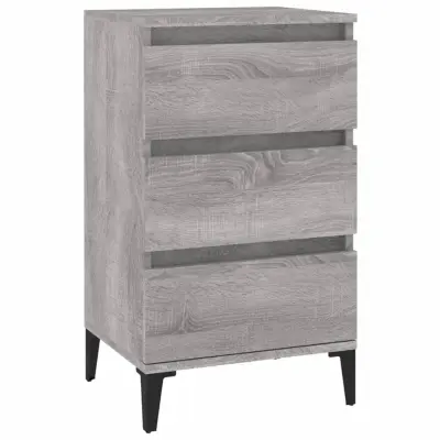 Nočna omarica - Nočna miza siva sonoma 40x35x70 cm inženirski les