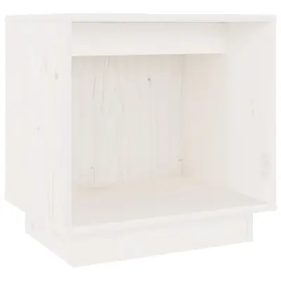 Nočna omarica - Nočna miza bela 40x30x40 cm trdna borovina