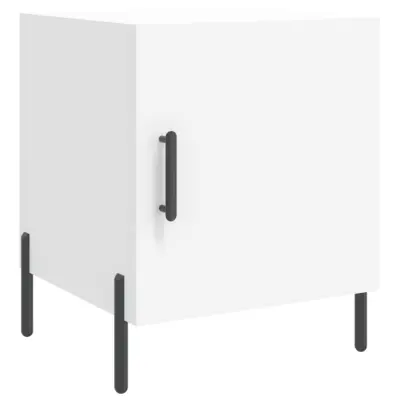 Nočna omarica - Nočna miza bela 40x40x50 cm inženirski les