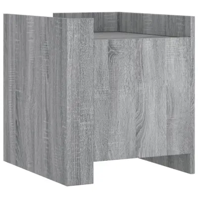 Nočna omarica - Nočna miza siva sonoma 45x50x50 cm inženirski les