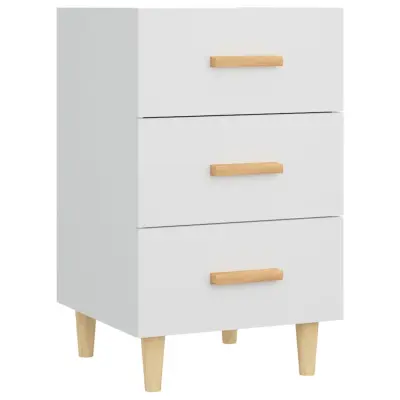 Nočna omarica - Nočna miza bela 40x40x66 cm inženirski les