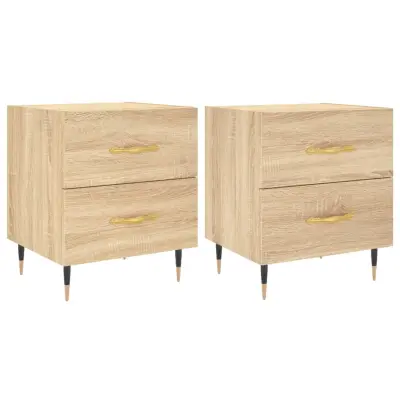 Dvo delni komplet Nočne omarice - Nočne mize sonoma hrast 40x35x47,5 cm inženirski les