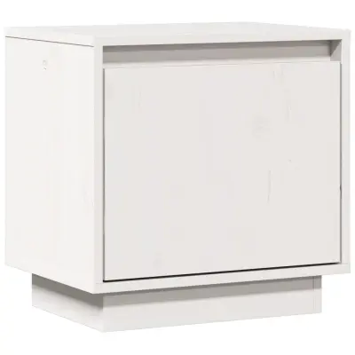 Nočna omarica - Nočna miza bela 40x30x40 cm trdna borovina