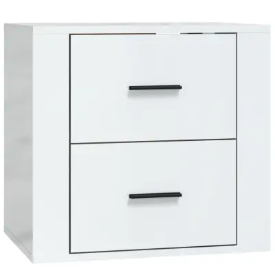 Stenska Nočna omarica - Nočna miza visok sijaj bela 50x36x47 cm