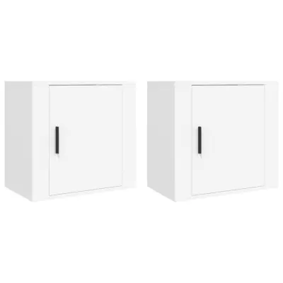 Stenski Dvo delni komplet Nočne omarice - Nočne mize bela 50x30x47 cm