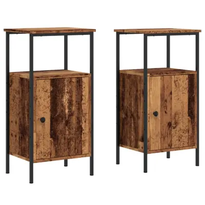 Dvo delni komplet Nočne omarice - Nočne mize starinski les 41x31x80 cm inženirski les