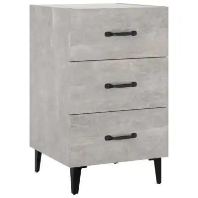 Nočna omarica - Nočna miza betonsko siva 40x40x66 cm inženirski les