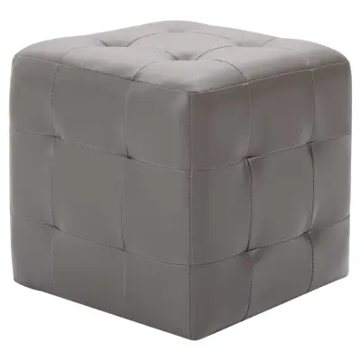 Dvo delni komplet Nočne omarice - Nočne mize umetno usnje 30x30x30 cm sive
