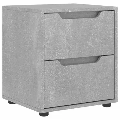 Nočna omarica - Nočna miza VISNES Betonsko siva 45x40x50 cm Inženirski les
