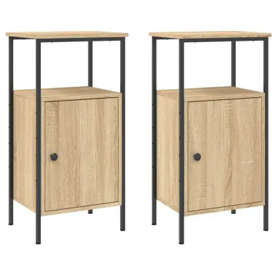 Dvo delni komplet Nočne omarice - Nočne mize sonoma hrast 41x31x80 cm inženirski les